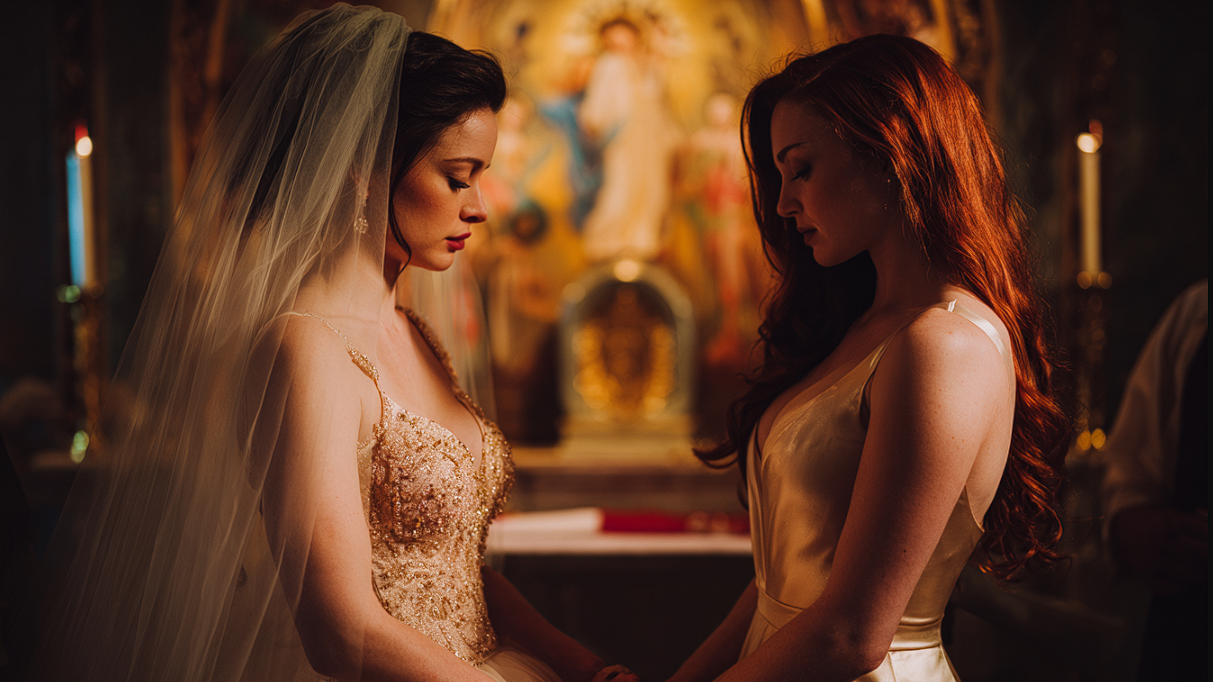 A couple exchanging vows | Source: Midjourney