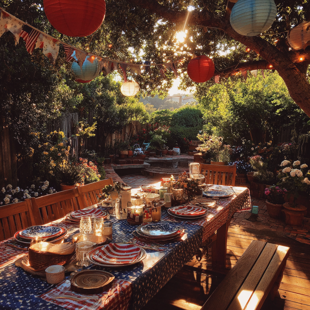 A decorated backyard | Source: Midjourney