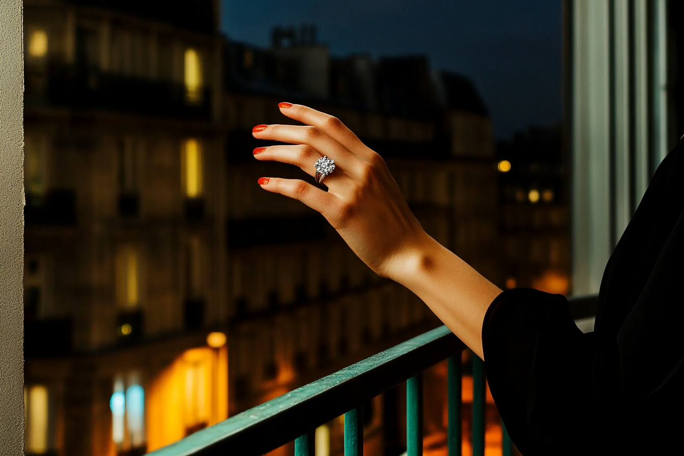 An engagement ring on a woman's hand | Source: Midjourney