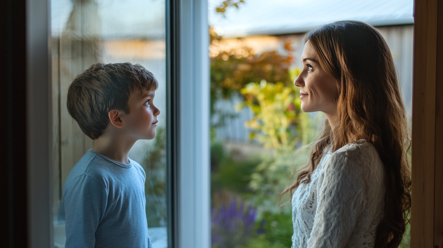 A boy looking at a woman | Source: Midjourney