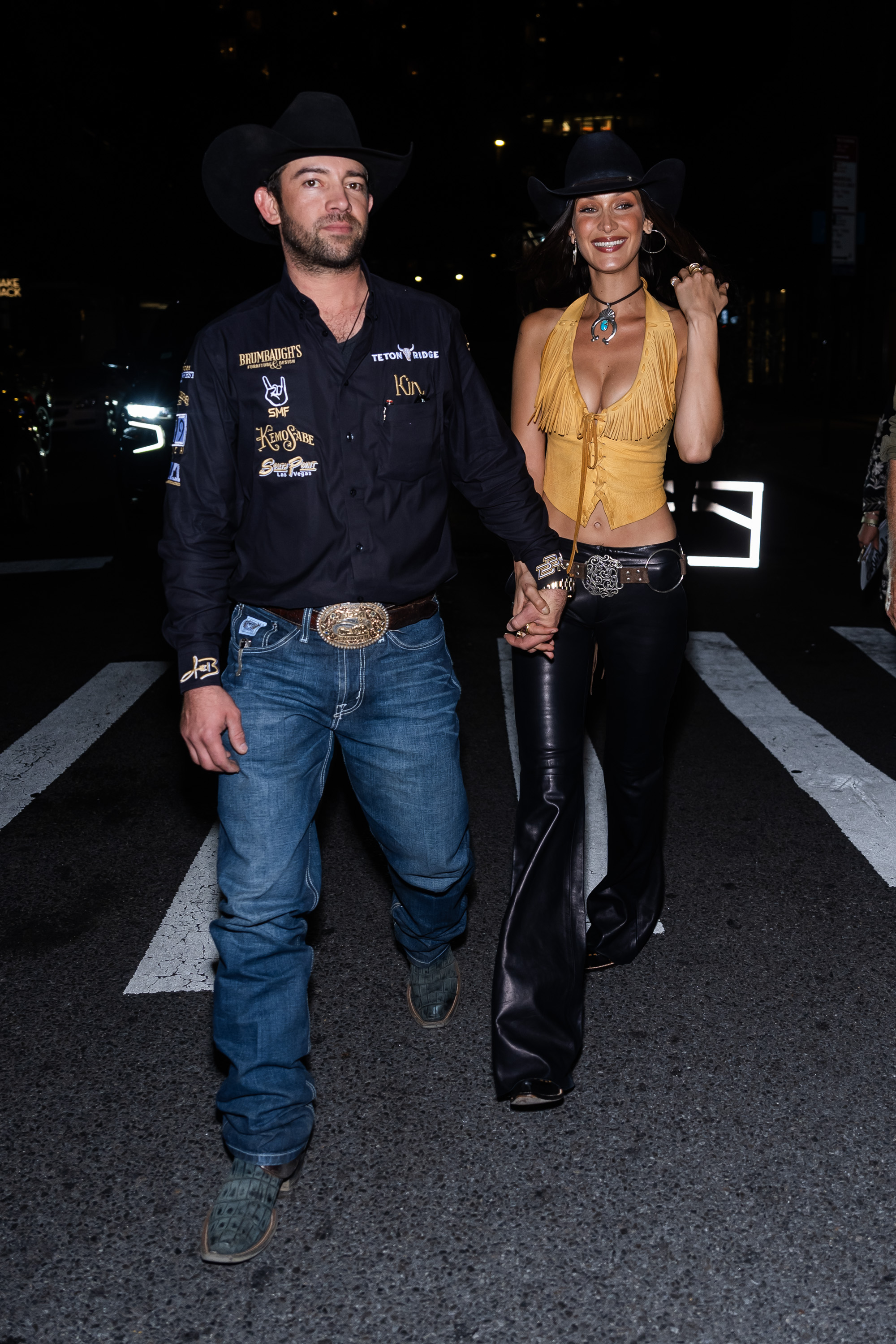 Adan Banuelos and Bella Hadid attend the "Window To The West" series premiere at Kemo Sabe Pop-Up on September 12, 2024 in New York City. | Source: Getty Images