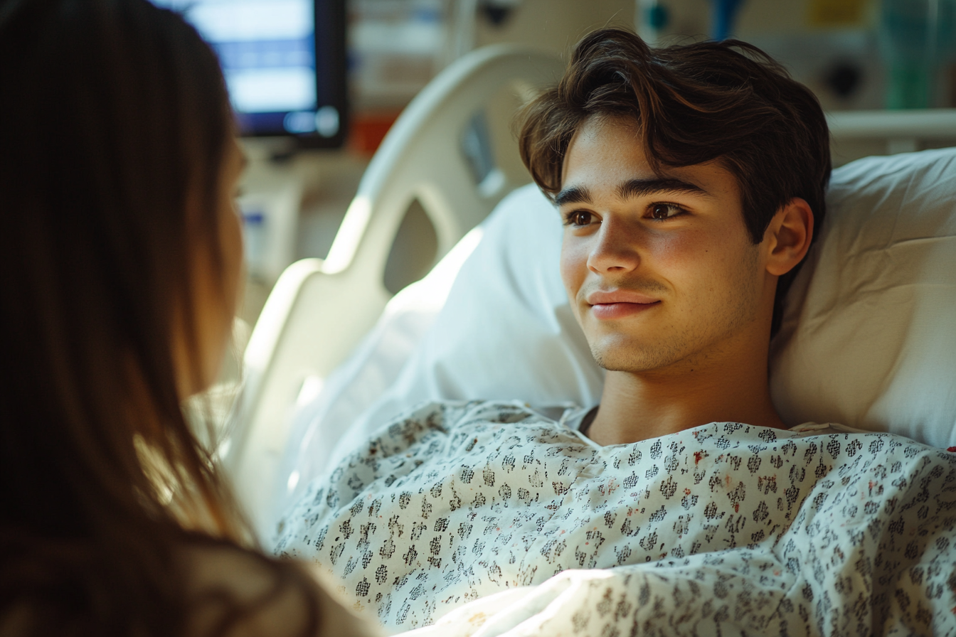 Une femme rend visite à son mari malade à l'hôpital | Source : Midjourney