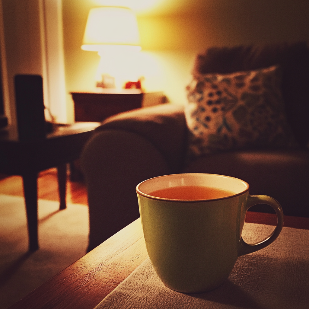 A cup of tea on a table | Source: Midjourney