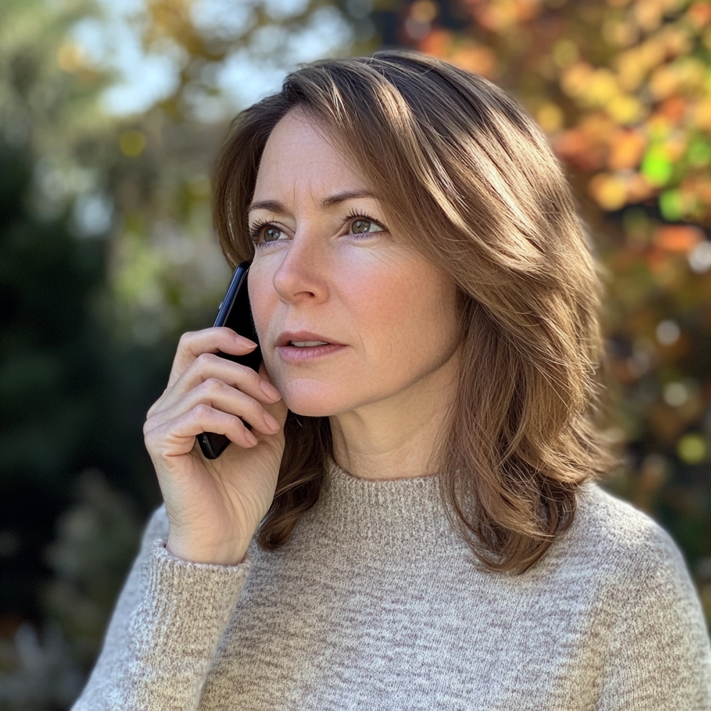 A woman talking on the phone | Source: Midjourney