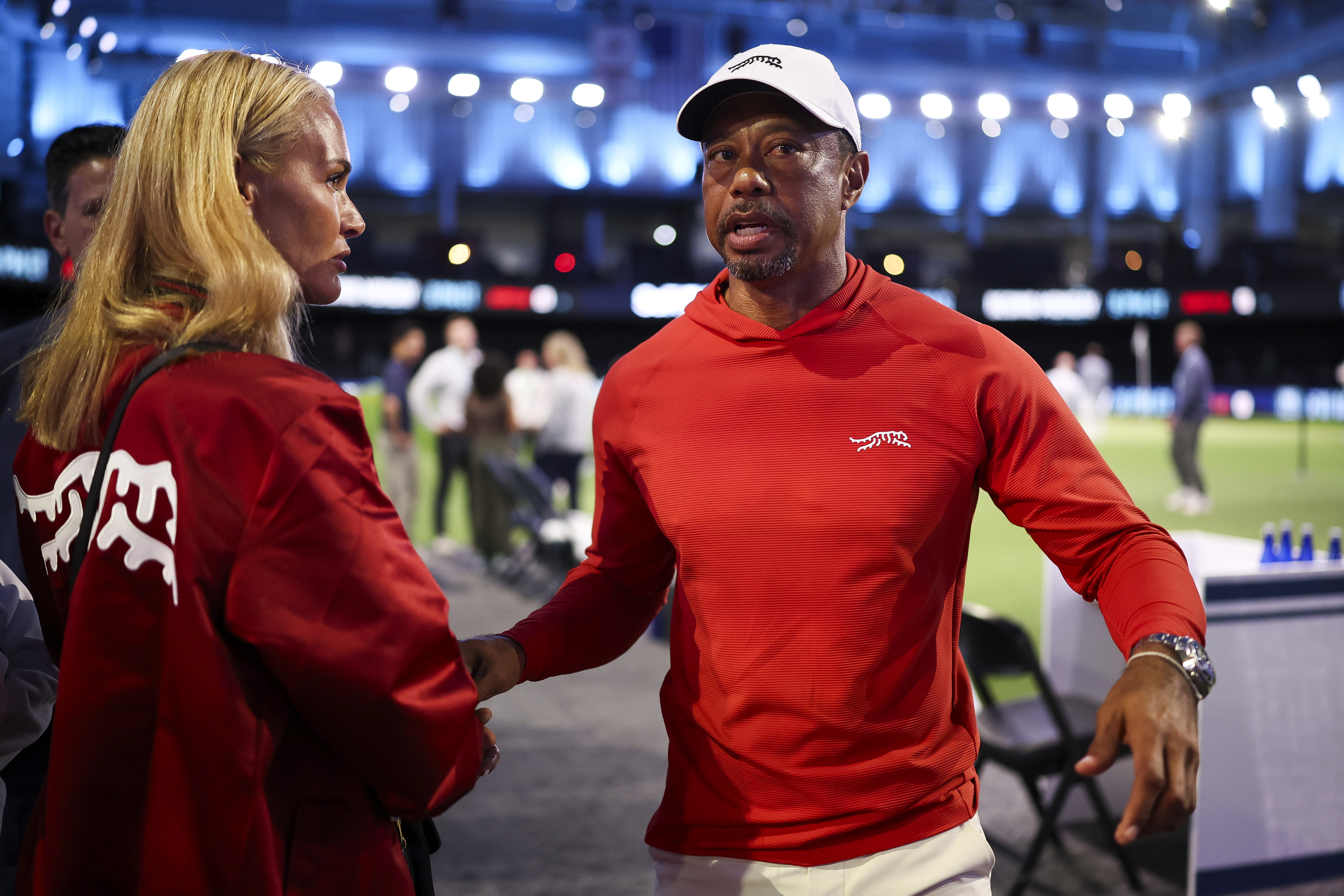 Woods publicly confirmed his romance with Vanessa Trump in March 2025, writing that "life is better" with her beside him. Their relationship soon entered a far more serious chapter after Vanessa revealed her breast cancer diagnosis. | Source: Getty Images