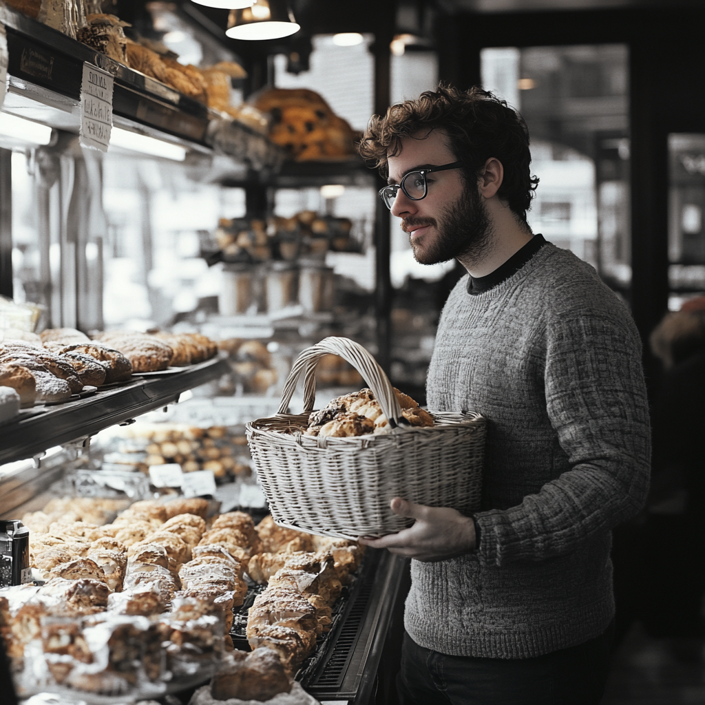 A man at a bakery | Source: Midjourney