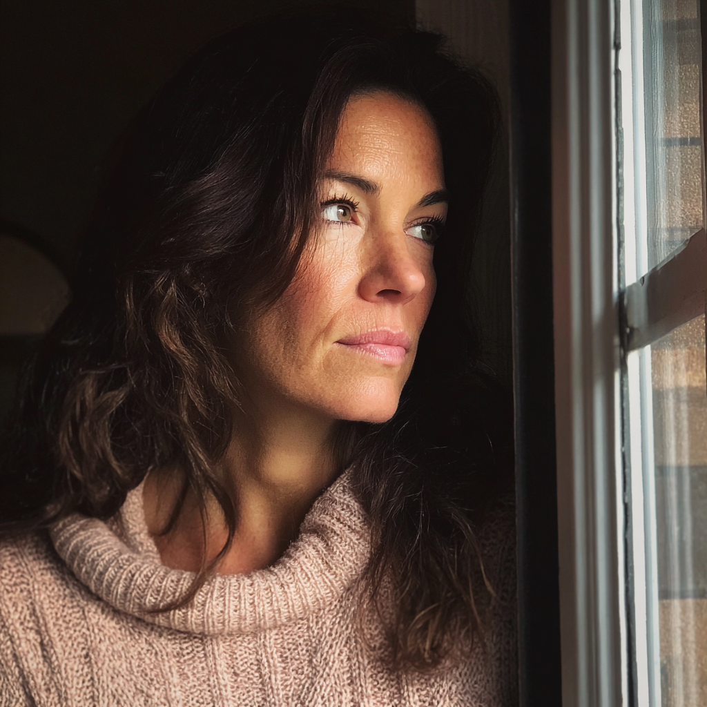 A woman looking out of a window | Source: Midjourney