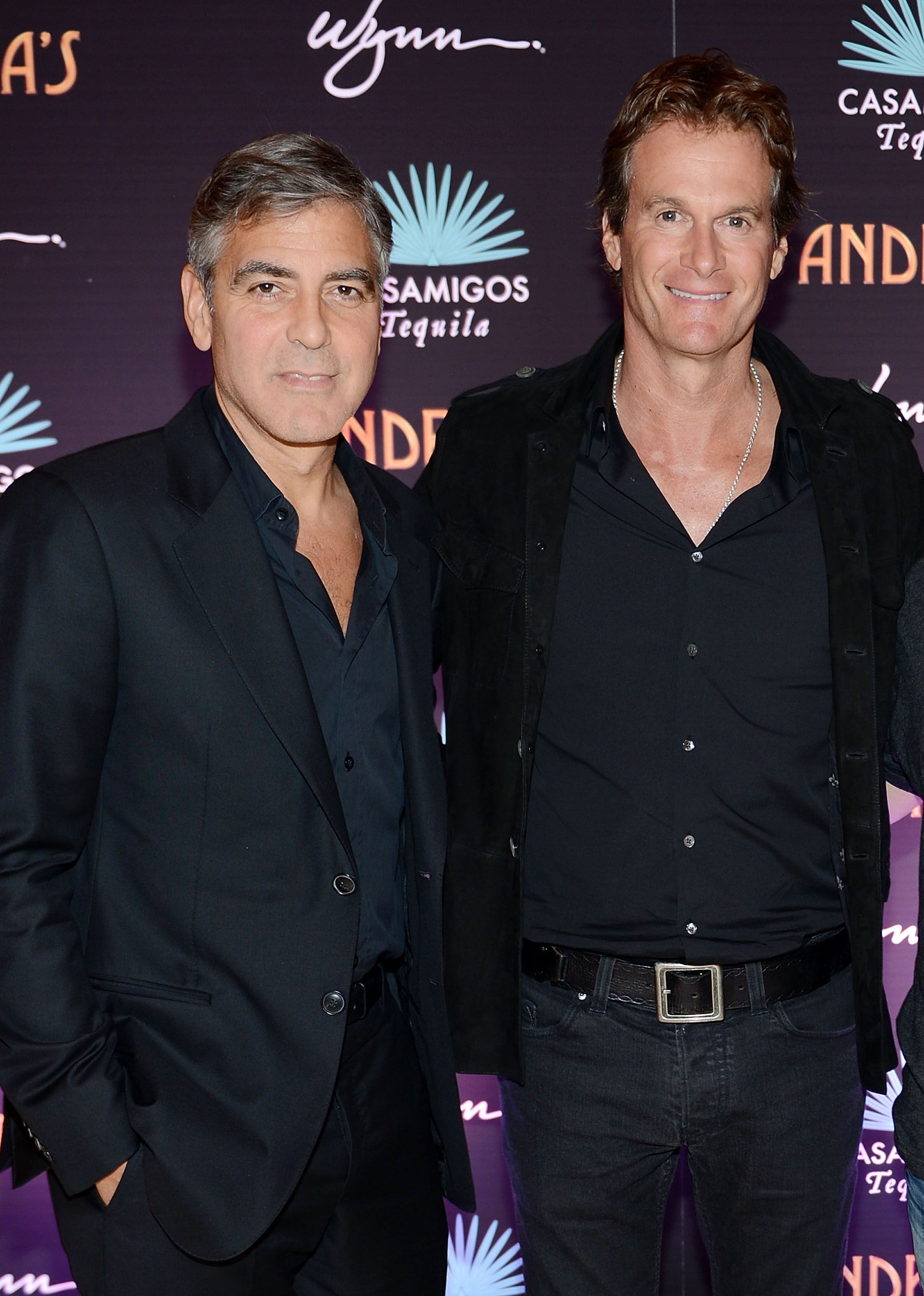 Casamigos Tequila founders George Clooney and Rande Gerber celebrate the launch of Casamigos at Andrea's at Encore Las Vegas on January 9, 2013 in Las Vegas, Nevada. | Source: Getty Images