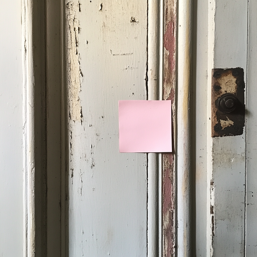 A blank Post-it on a door | Source: Midjourney