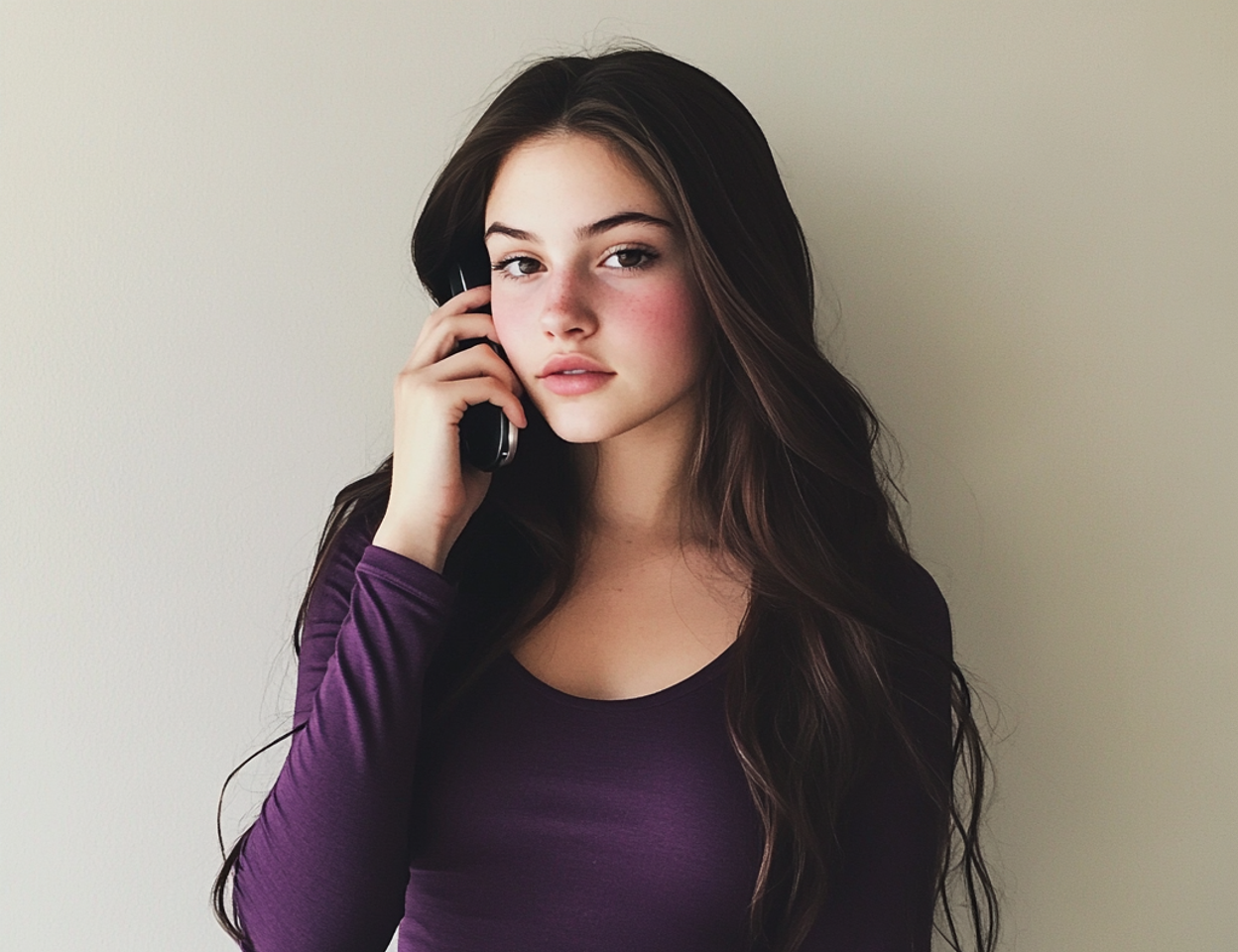 A young woman talking on the phone | Source: Midjourney