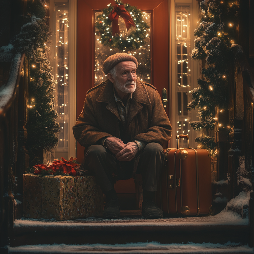 A man sitting in the entryway | Source: Midjourney