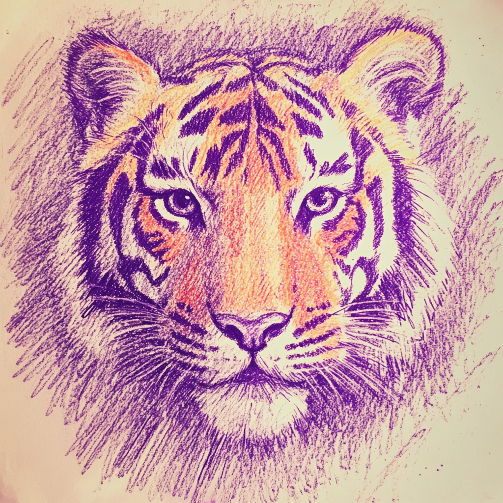 A child's drawing of a tiger | Source: Midjourney
