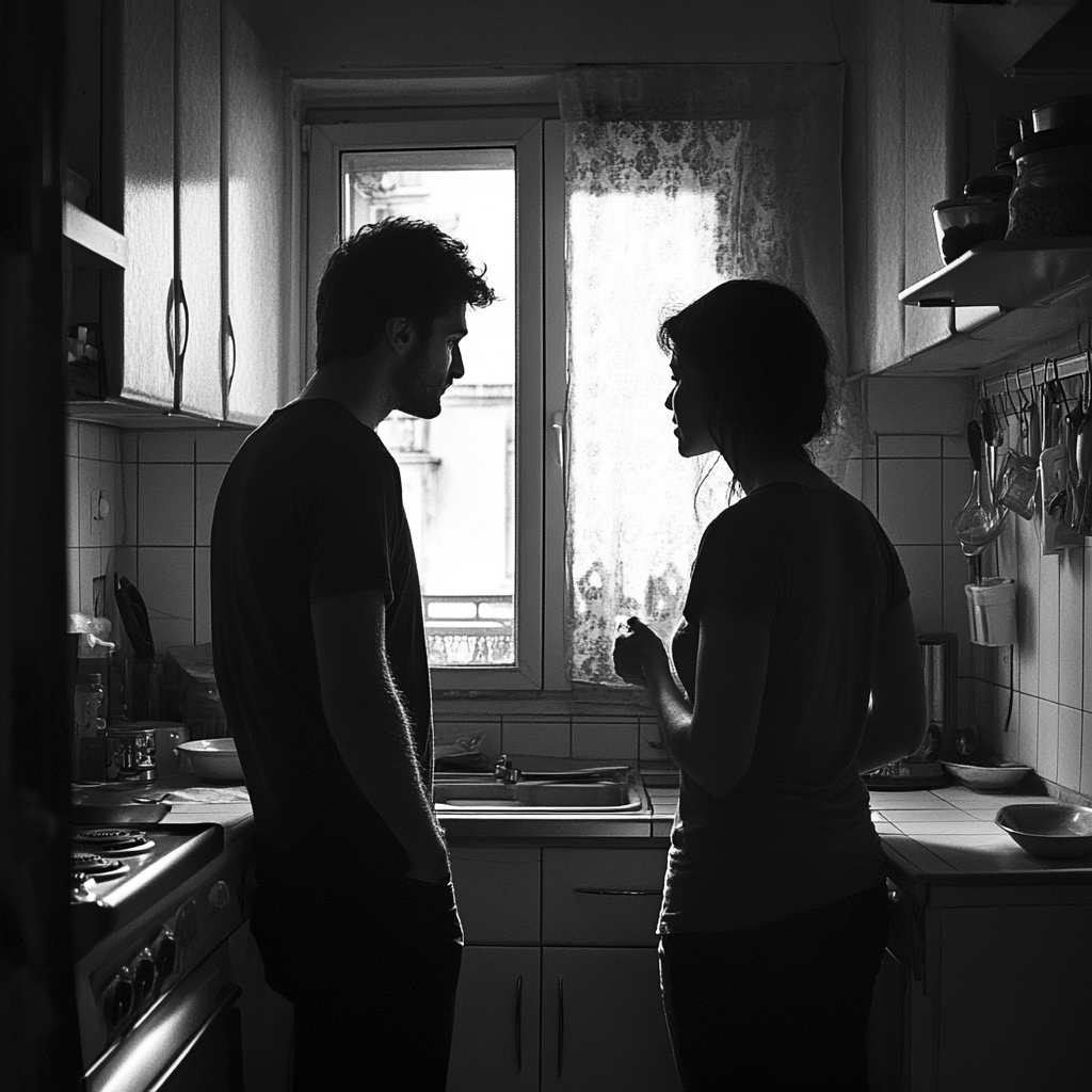 A couple talking in the kitchen ⏐ Source: Midjourney