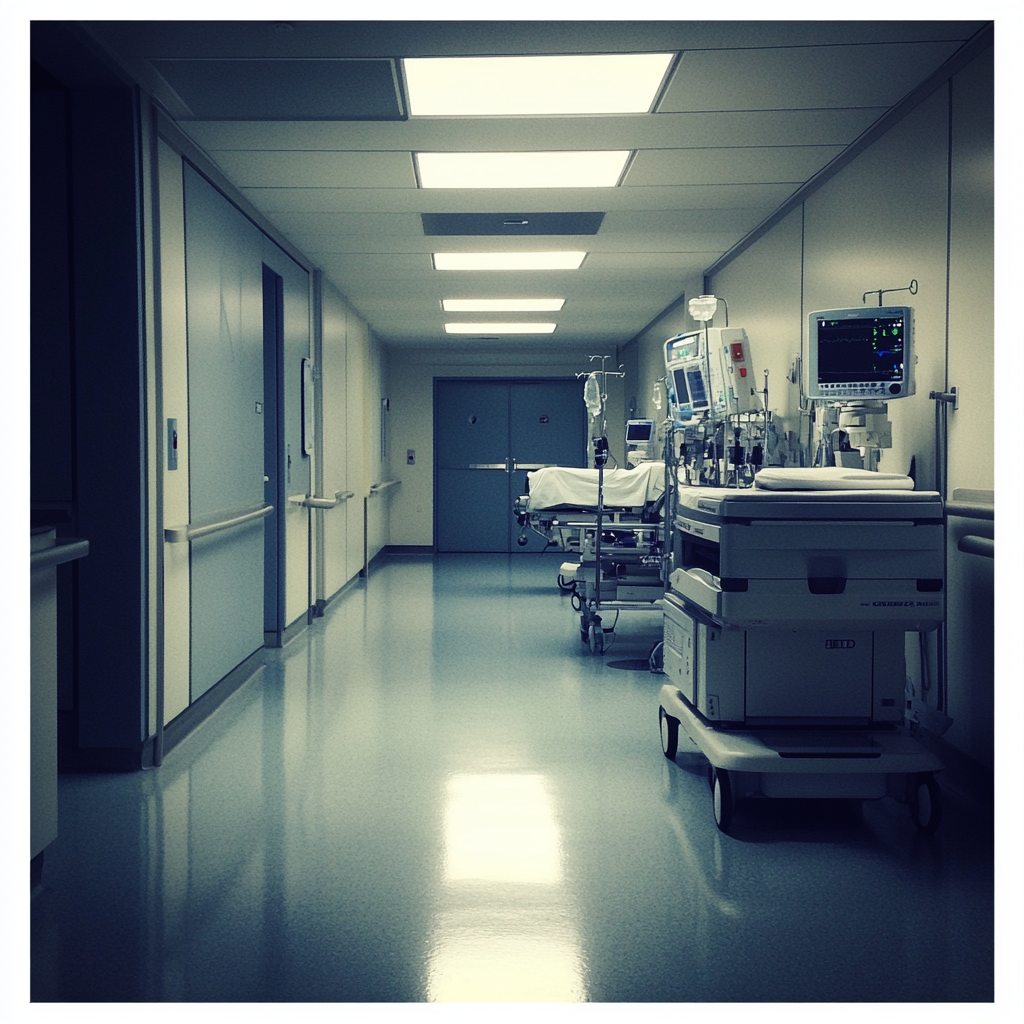 A hospital hallway | Source: Midjourney