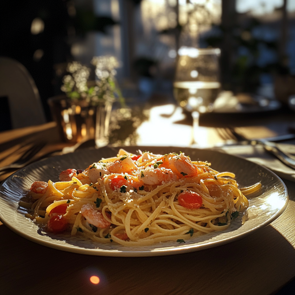 A plate of pasta | Source: Midjourney