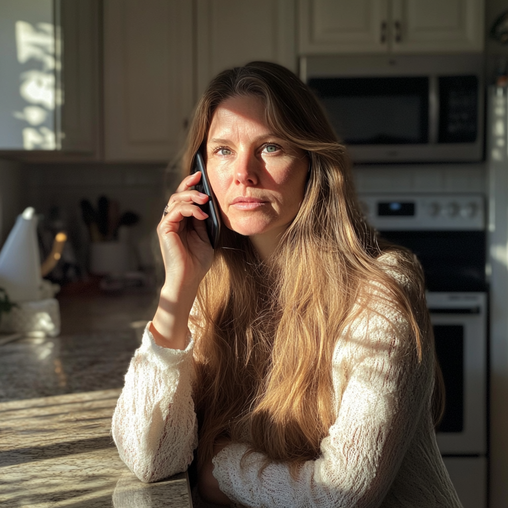 A woman talking on the phone | Source: Midjourney