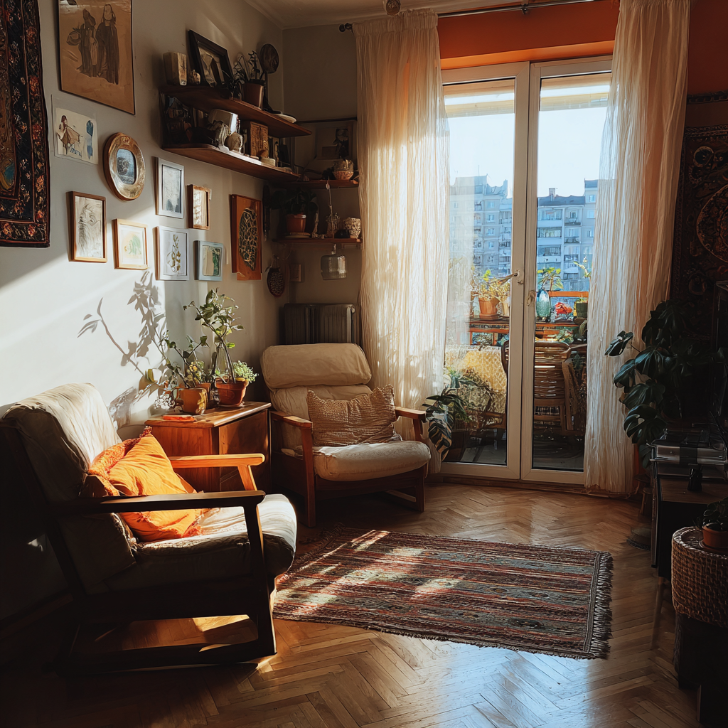 The interior of a small apartment | Source: Midjourney