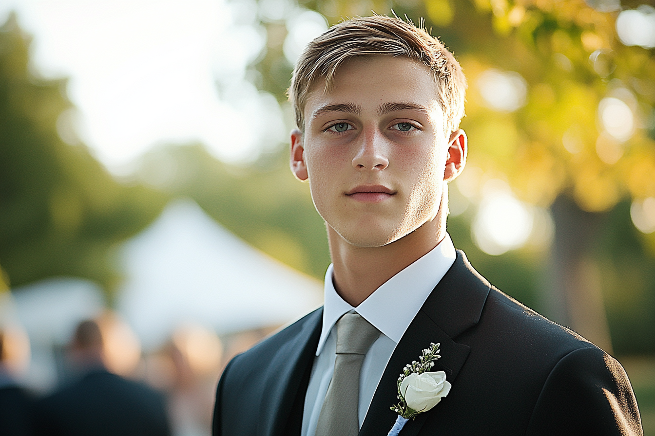 A young man looking straight ahead | Source: Midjourney