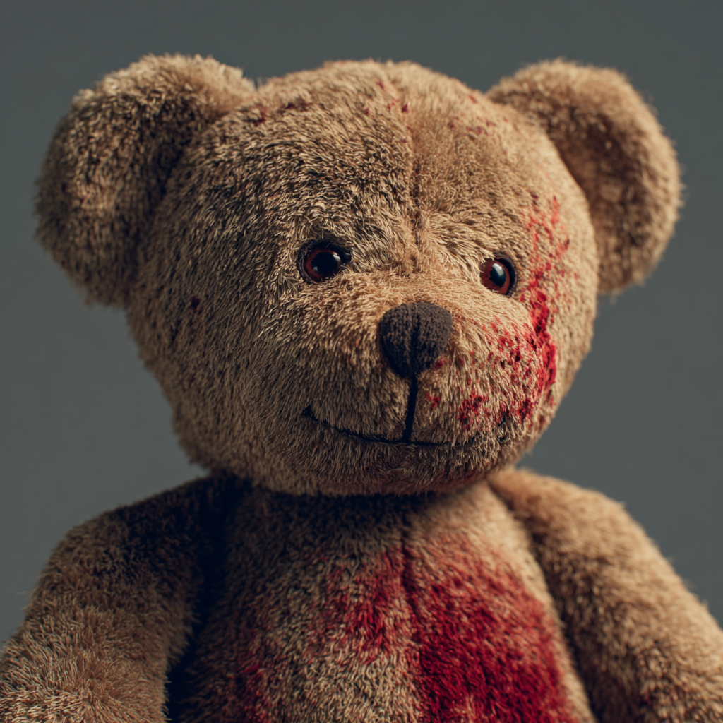 A stained teddy bear | Source: Midjourney