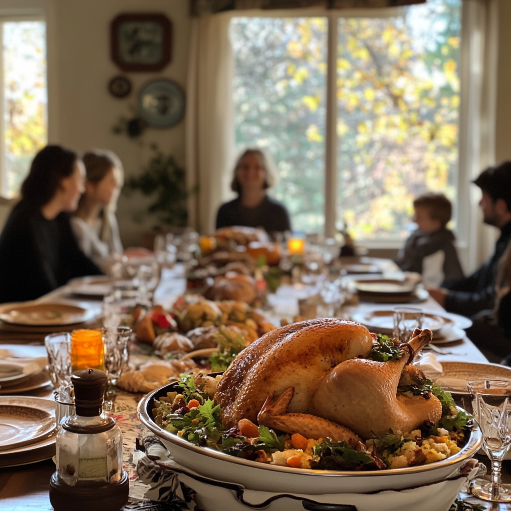 A Thanksgiving dinner | Source: Midjourney