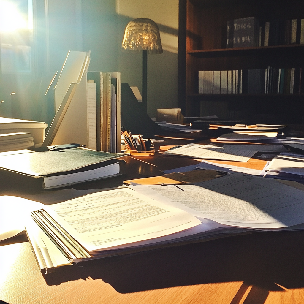 Paperwork on a desk | Source: Midjourney