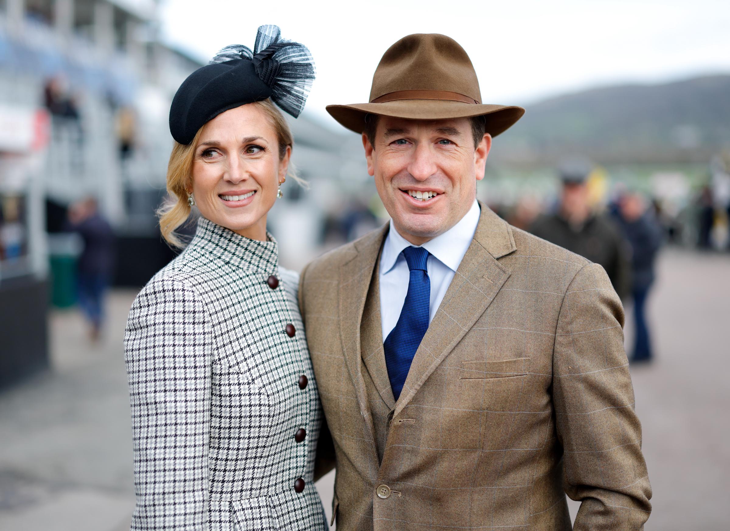 Harriet Sperling and Peter Phillips attend day 4 'Gold Cup Day' of the Cheltenham Festival at Cheltenham Racecourse on March 13, 2026 in Cheltenham, England. | Source: Getty Images