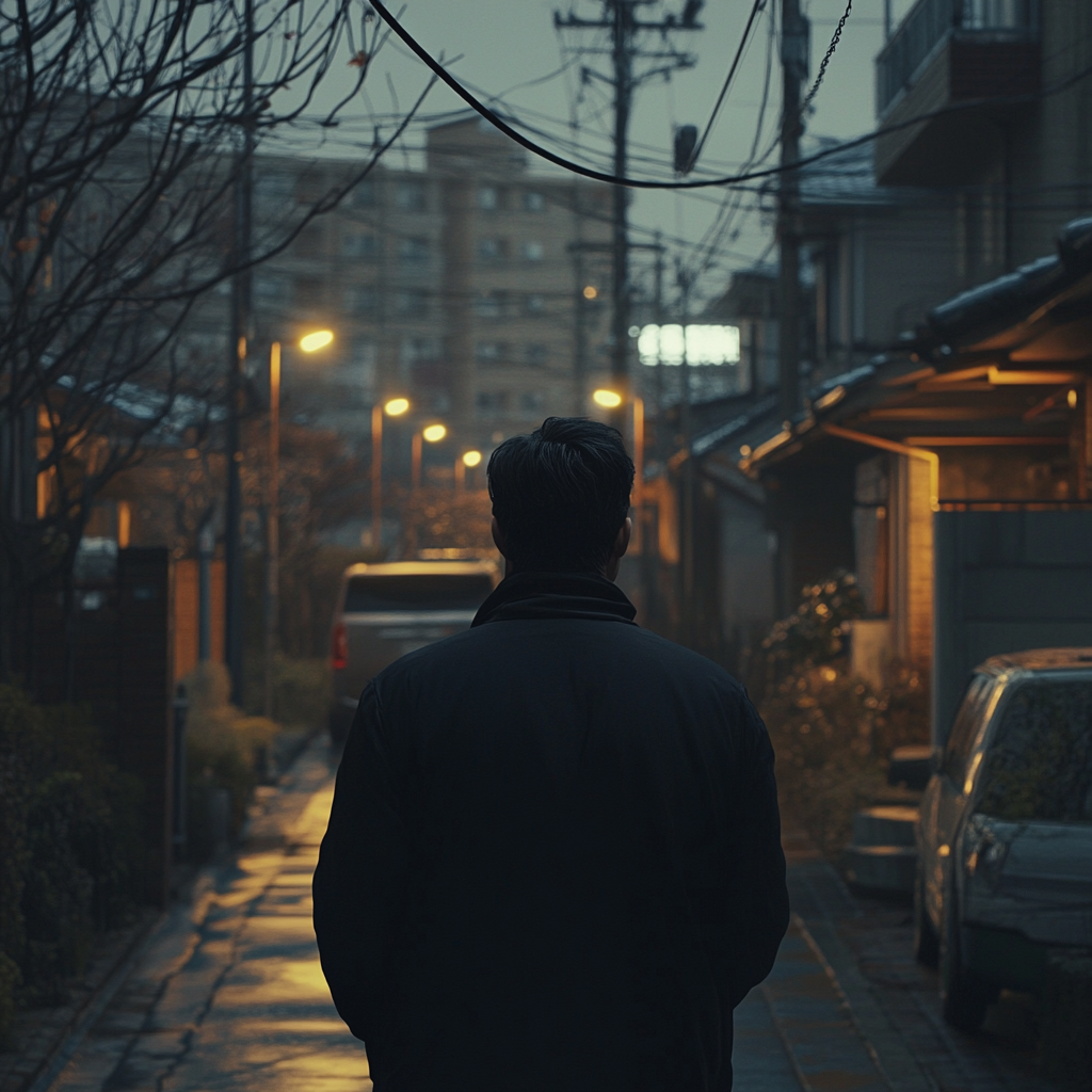 A man walking down a street | Source: Midjourney