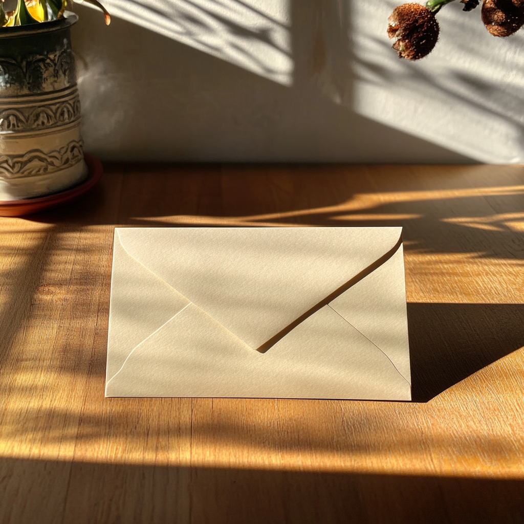 An envelope on a table | Source: Midjourney