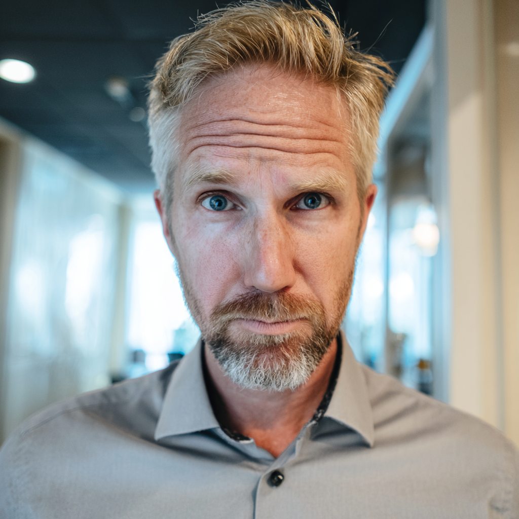 A frowning store manager | Source: Midjourney