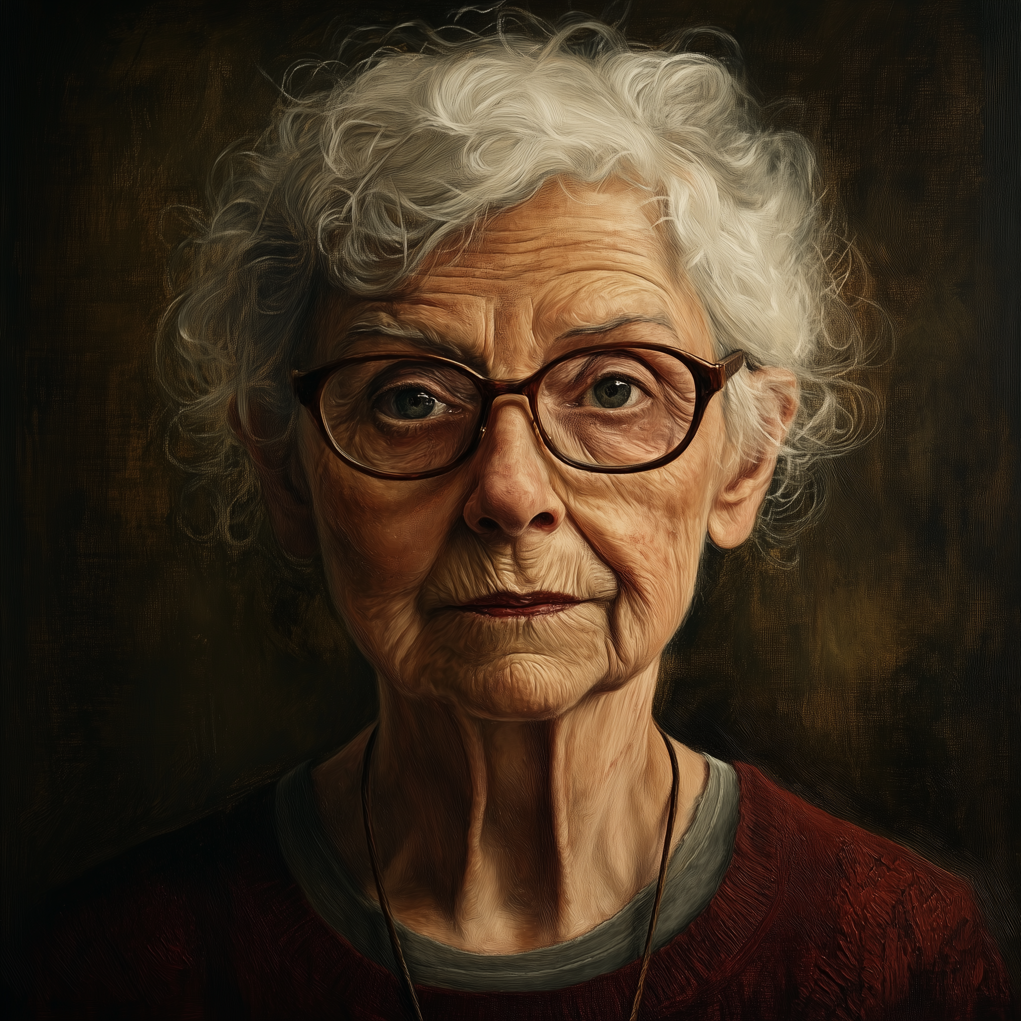 An older woman looking straight ahead | Source: Midjourney