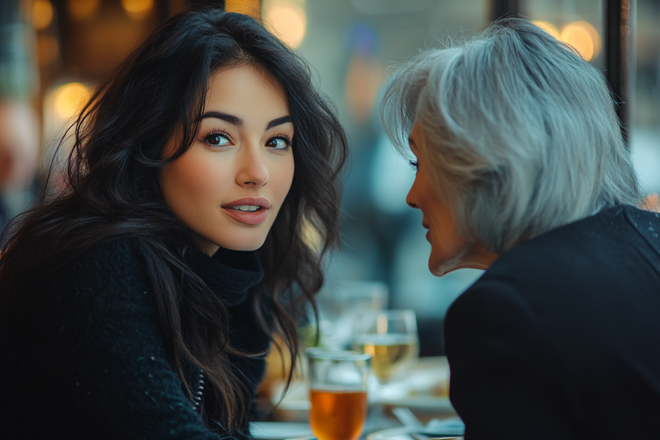 Woman having a heated argument with her mother-in-law | Source: Midjourney