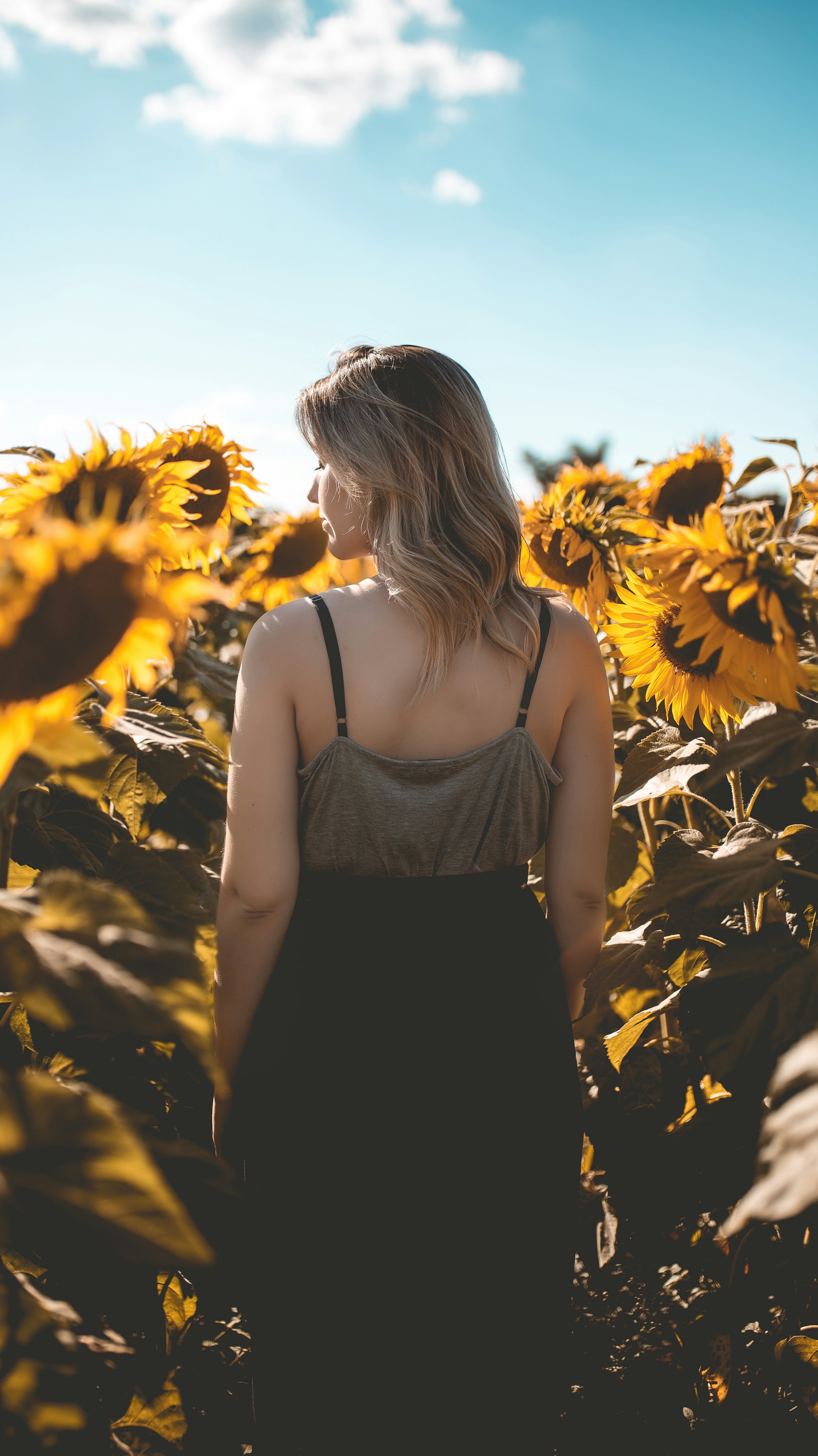 A woman in a sunflower field | Source: Unsplash