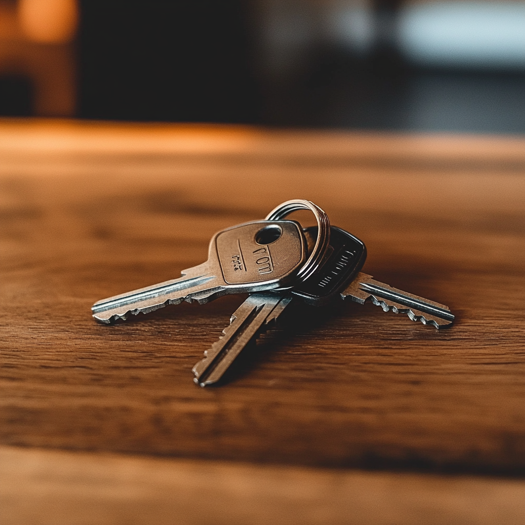 A closeup of keys lying on a wooden surface | Source: Midjourney