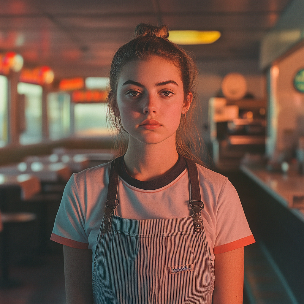 A young waitress | Source: Midjourney