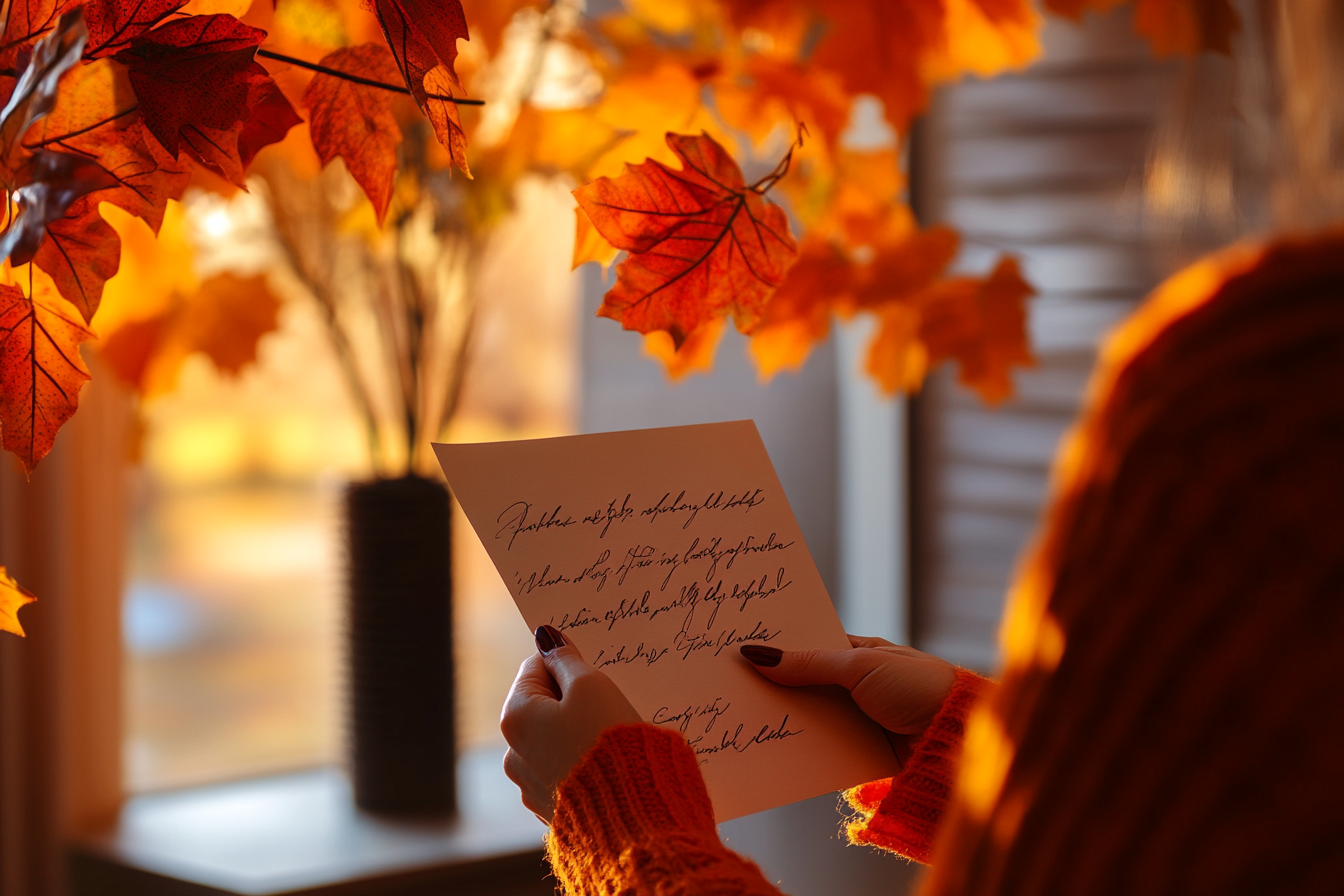 A woman holding a letter | Source: Midjourney