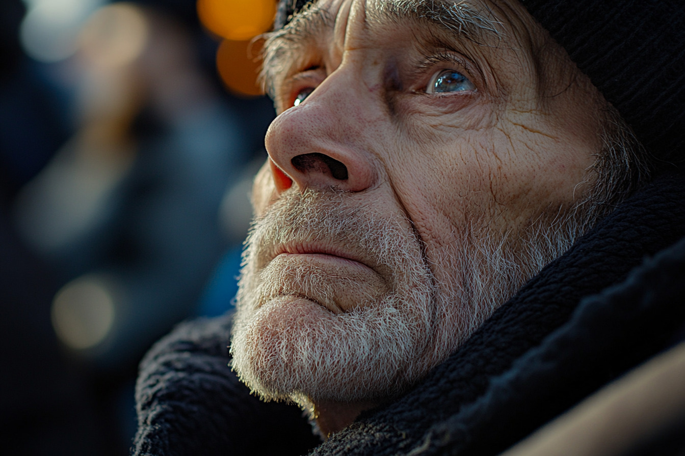 A man staring up | Source: Midjourney