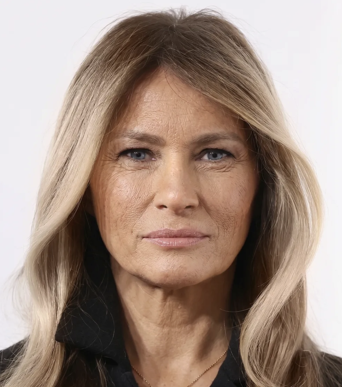 AI imagines Melania Trump with more visible signs of aging. Trump told GQ in 2016 that she had made no cosmetic changes and attributed her appearance to healthy living and skin care. | Source: ChatGPT