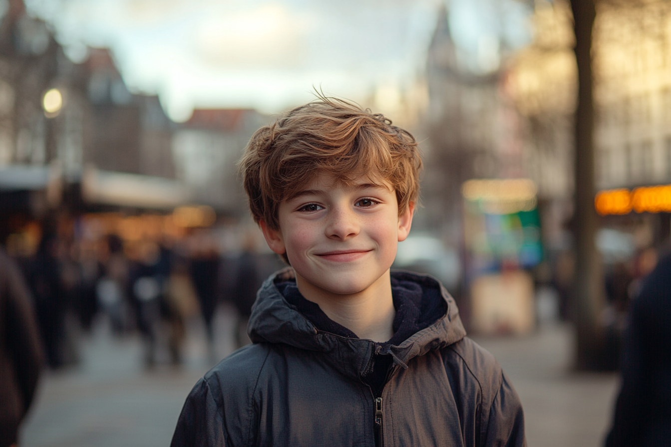 A teen boy smiling shyly | Source: Midjourney