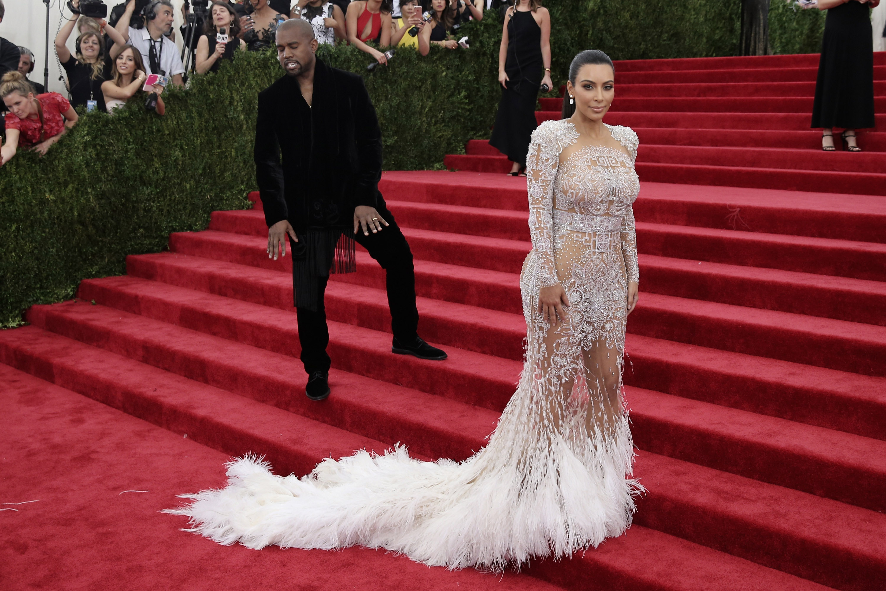 Kim Kardashian and Kanye West attend the "China: Through The Looking Glass" Costume Institute Benefit Gala at the Metropolitan Museum of Art on May 4, 2015 in New York City. | Source: Getty Images