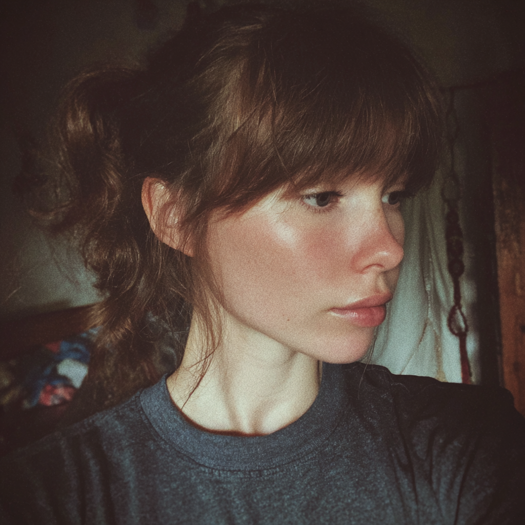 A pensive woman standing in a bedroom | Source: Midjourney