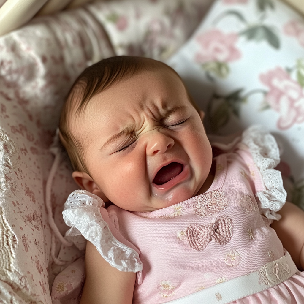 A crying baby girl | Source: Midjourney