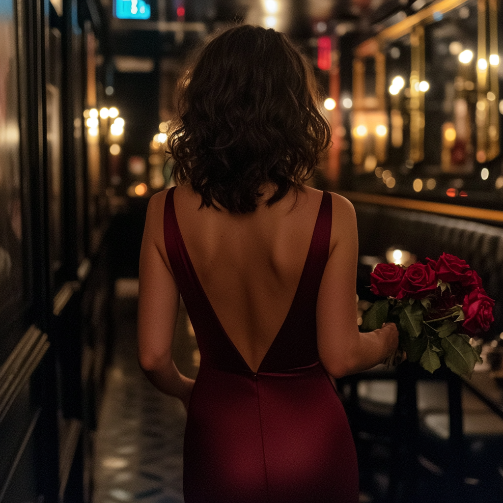 A woman walking into a restaurant | Source: Midjourney