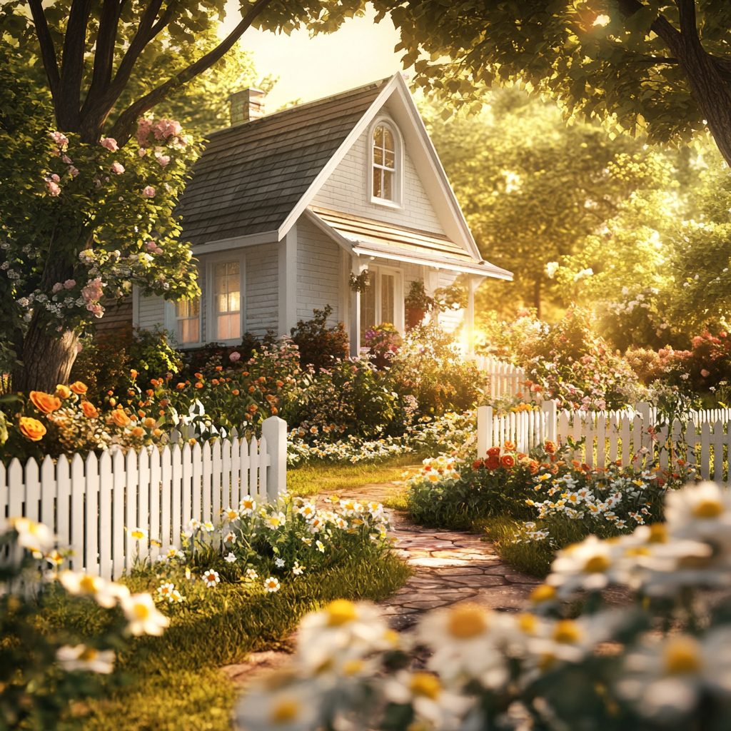 A picturesque house with a beautiful garden | Source: Midjourney