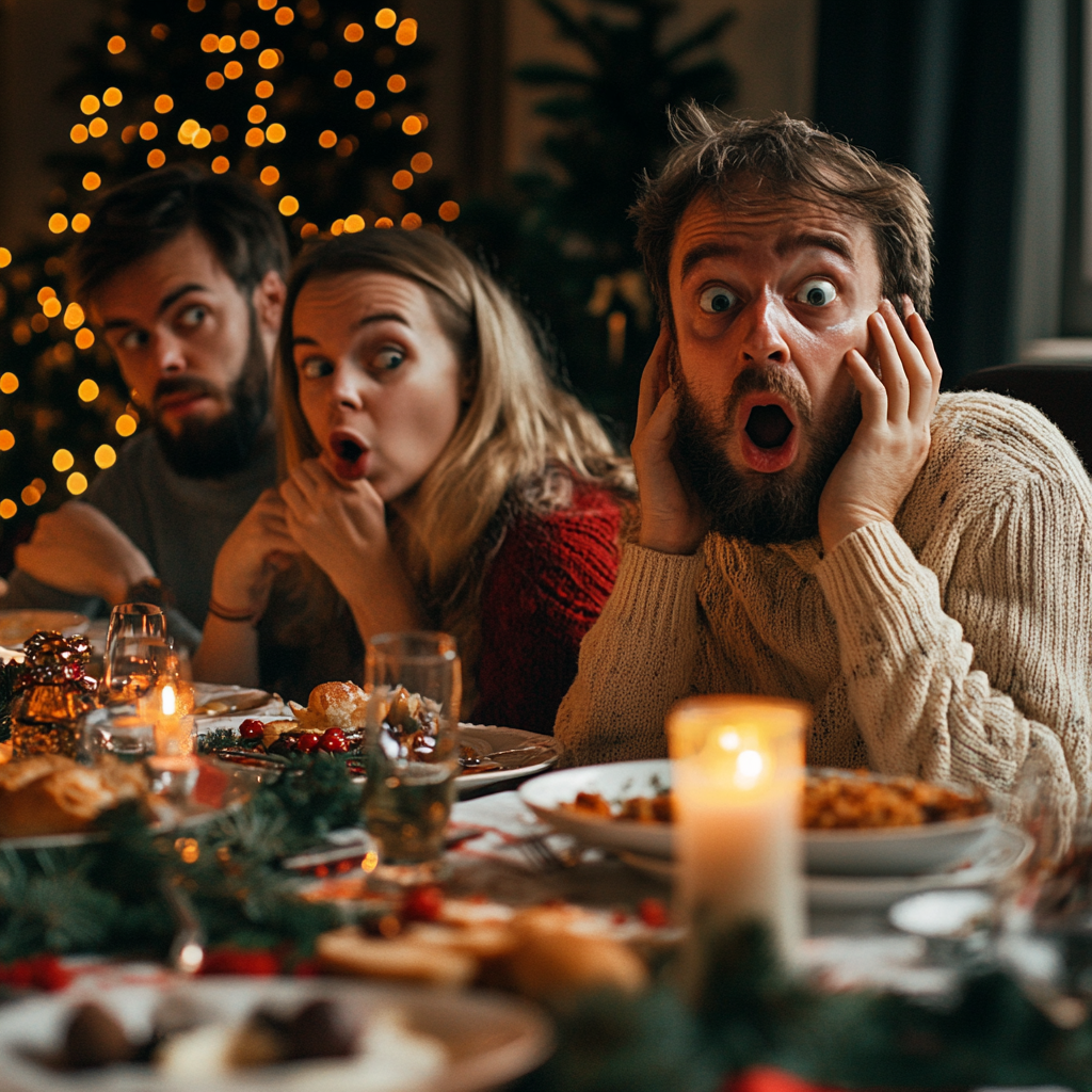 Shocked people at a dinner | Source: Midjourney