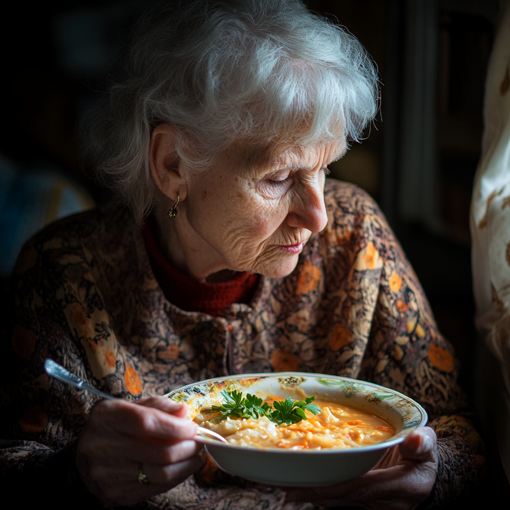 A woman having dinner | Source: Midjourney