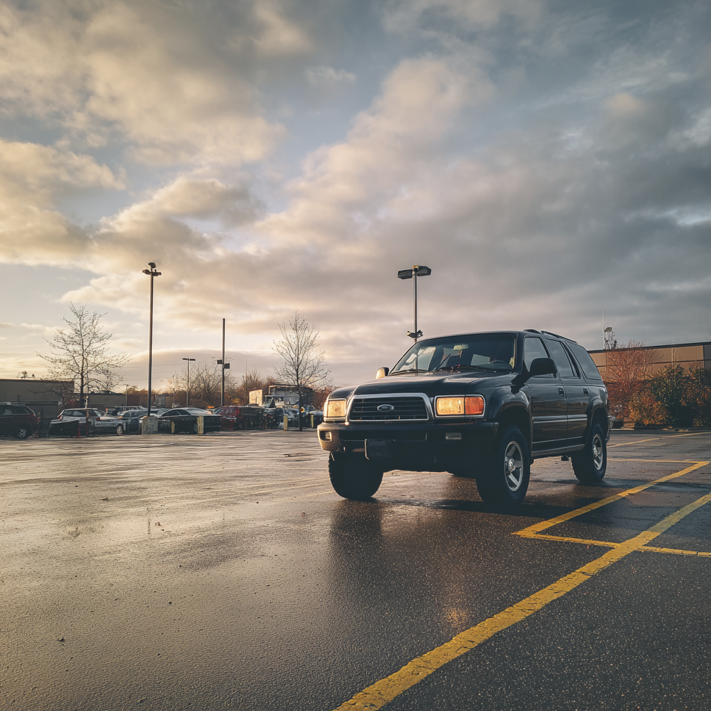 A car parked in a parking lot | Source: Midjourney