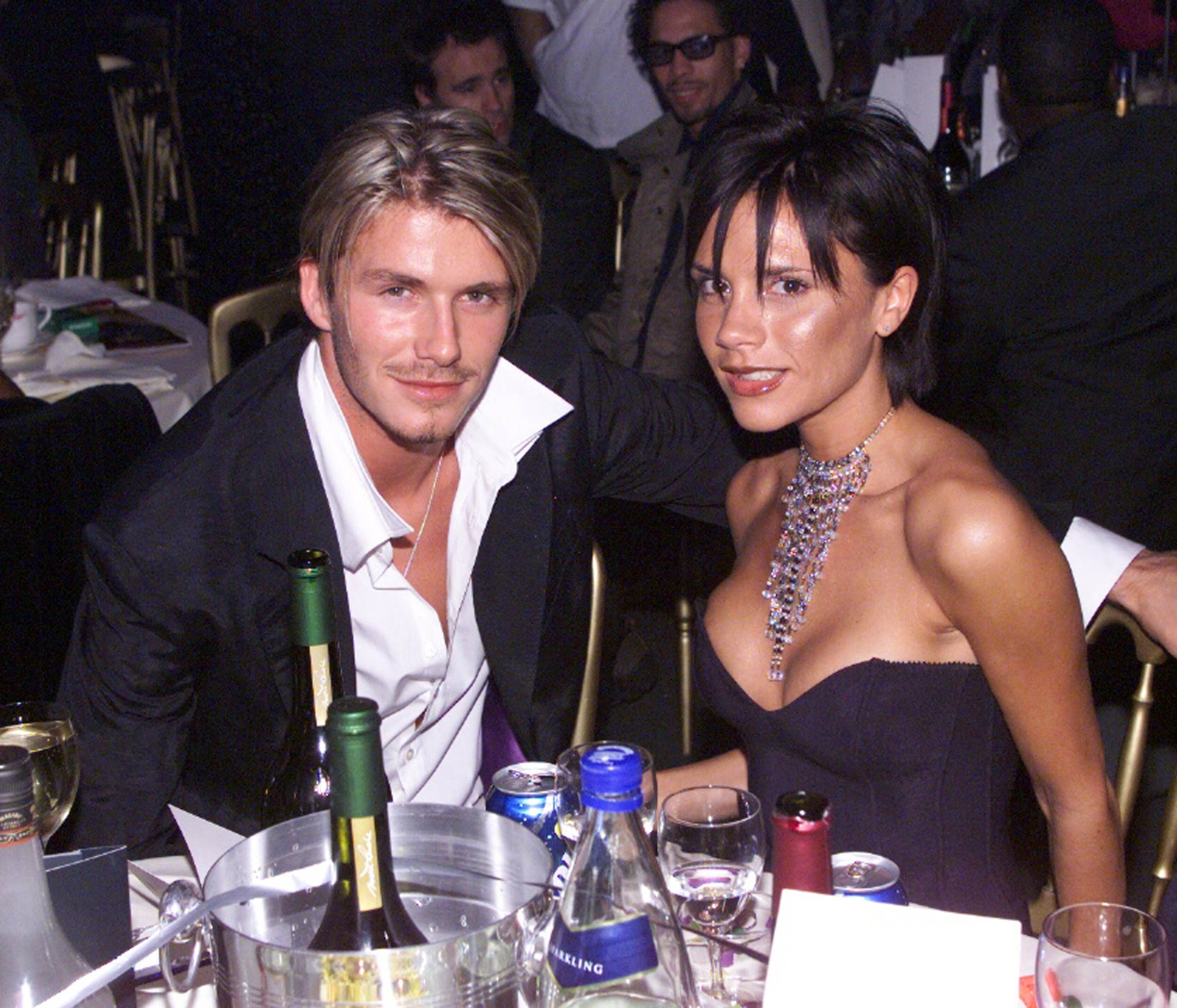David and Victoria Beckham at the MOBO Awards on October 6, 1999 in London, United Kingdom | Source: Getty Images