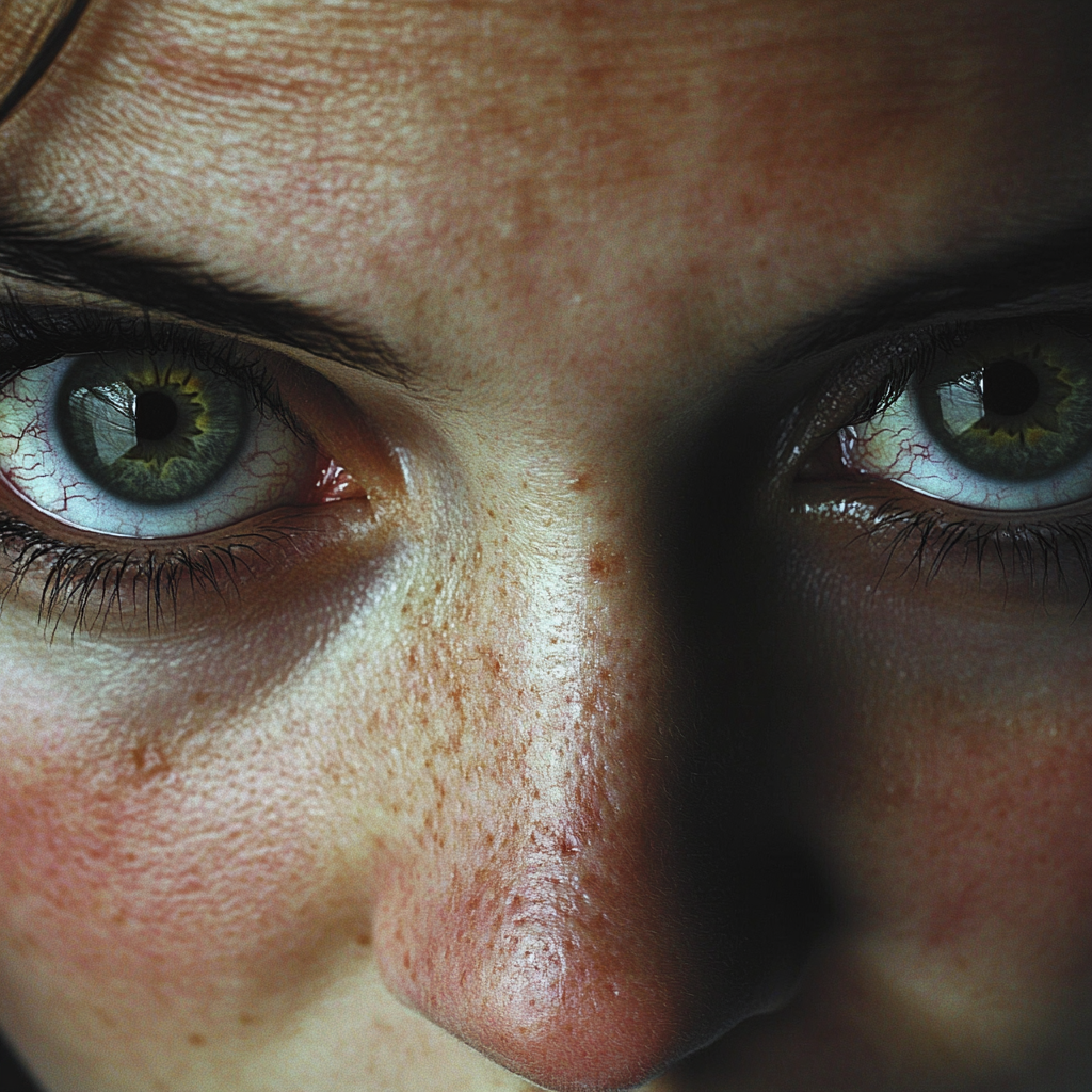 A close-up shot of a woman's face | Source: Midjourney