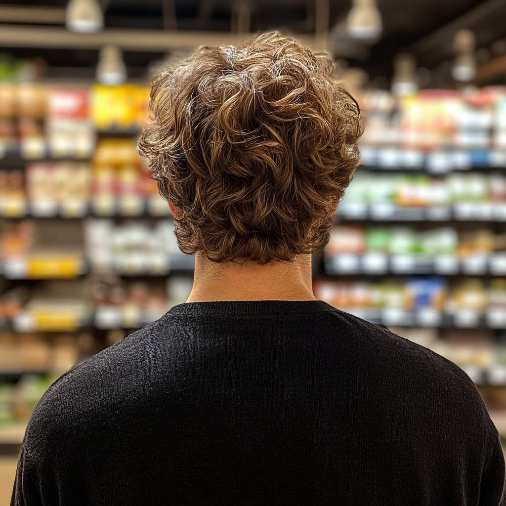 A man standing in a grocery store | Source: Midjourney