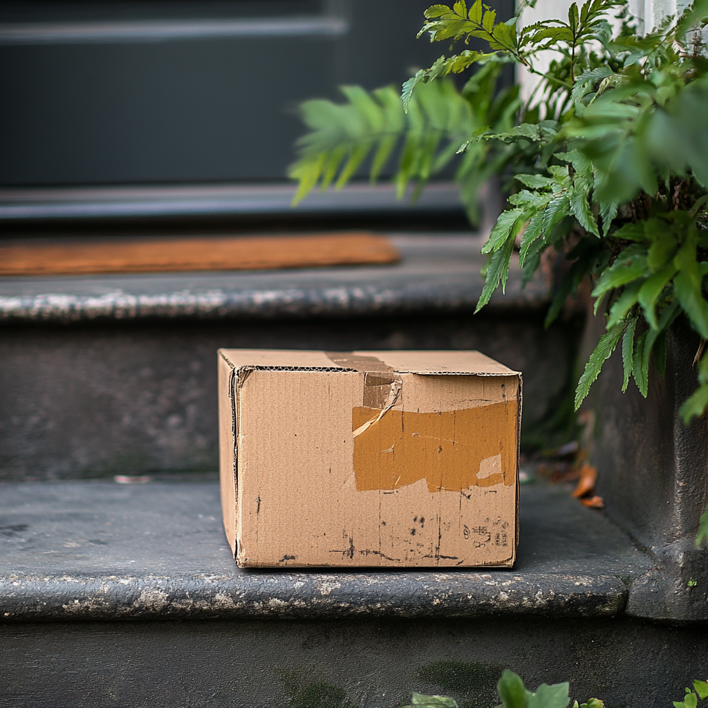 A slightly damaged cardboard box | Source: Midjourney